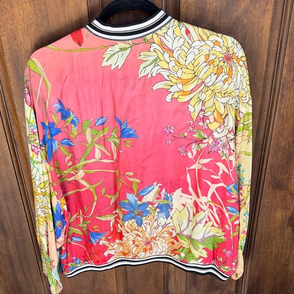 Johnny Was Multicolor Floral Reversible Bomber Jacket - Picture 5 of 5